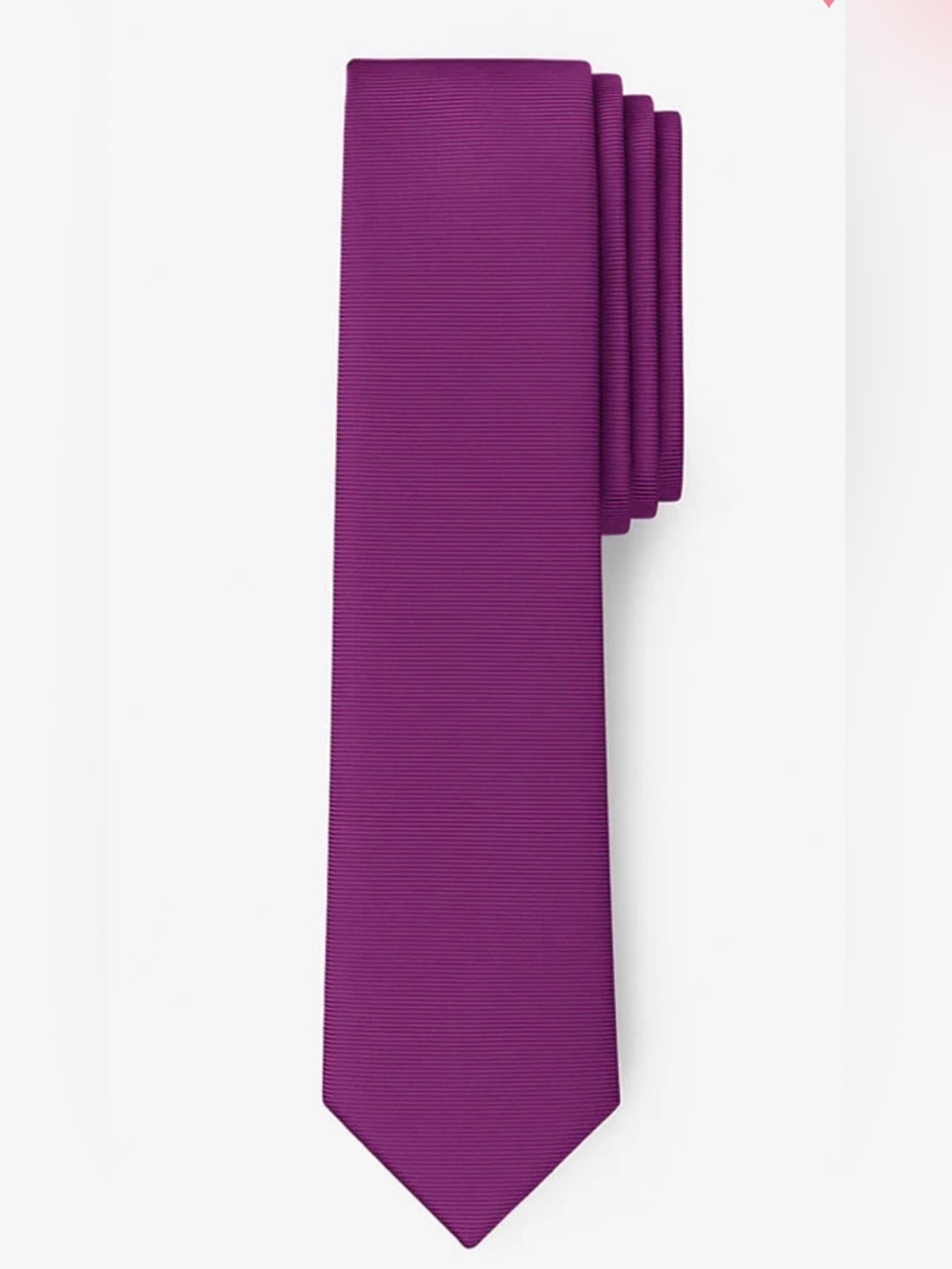 Purple Men's Solid Striped Silky Tie